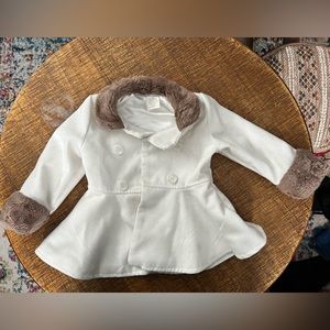 Kardashian kids 3T girls, white fur coat